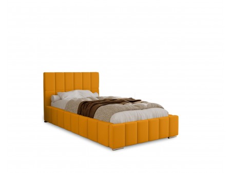 ALMA single upholstered bed for the bedroom, with a bed base and bedding storage compartment 9
