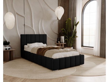 ALMA single upholstered bed for the bedroom, with bed base and bedding storage 11
