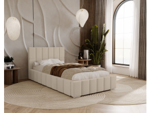 ALMA single upholstered bed for the bedroom, with a bed base and storage space for bedding13