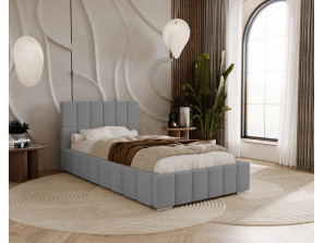 ALMA single upholstered bed for the bedroom, with bed base and bedding storage compartment 15