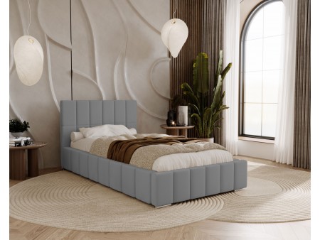 ALMA single upholstered bed for the bedroom, with bed base and bedding storage compartment 15