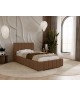 ALMA single upholstered bed for the bedroom, with a bed base and storage space for bedding