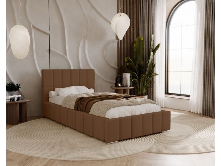 ALMA – Polsterbett für das Schlafzimmer (Einzelbett) mit Lattenrost und Bettkasten