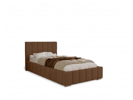 ALMA single upholstered bed for the bedroom, with a bed base and storage space for bedding