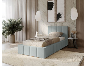 MENOS single upholstered bedroom bed with bed base and bedding storage compartment 5