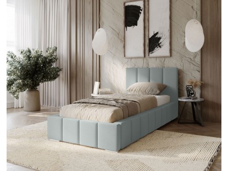 MENOS single upholstered bedroom bed with bed base and bedding storage compartment 5