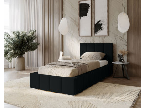 MENOS single upholstered bedroom bed with bed base and bedding storage 7