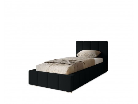 MENOS single upholstered bedroom bed with bed base and bedding storage compartment 8