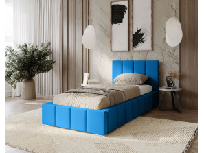 MENOS single upholstered bedroom bed with bed base and bedding storage compartment 9