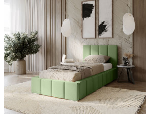 MENOS single upholstered bedroom bed with bed base and bedding storage 11