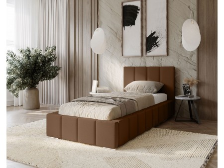 MENOS single upholstered bedroom bed with bed base and bedding storage 17