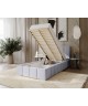 MENOS single upholstered bedroom bed with bed base and bedding storage 189