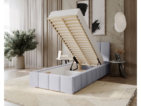 MENOS single upholstered bedroom bed with bed base and bedding storage 189