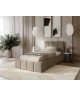 MENOS single upholstered bedroom bed with bed base and bedding storage compartment 20