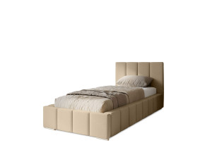 MENOS single upholstered bedroom bed with bed base and bedding storage 23