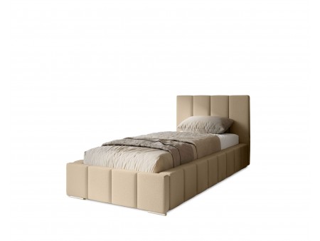 MENOS-Einzelbett für das Schlafzimmer mit Polsterung, Lattenrost und Bettkasten 23