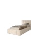 MENOS-Einzelbett für das Schlafzimmer mit Polsterung, Lattenrost und Bettkasten