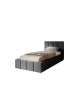 MENOS single upholstered bedroom bed with a bed base and storage space for bedding