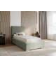 AURA single upholstered bedroom bed with a bed base and bedding storage compartment 3