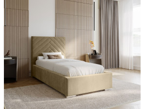 AURA – gepolstertes Einzelbett für das Schlafzimmer mit Bettrahmen und Bettkasten 4