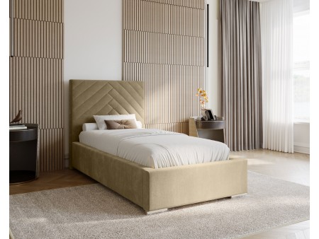 AURA – gepolstertes Einzelbett für das Schlafzimmer mit Bettrahmen und Bettkasten 4