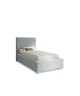AURA single upholstered bedroom bed with a bed base and bedding storage compartment 9