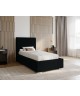 AURA single upholstered bedroom bed with a bed base and a 10 bedding storage compartment