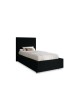 AURA single upholstered bedroom bed with bed base and bedding storage 11