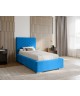 AURA single upholstered bedroom bed with bed base and bedding storage compartment 12