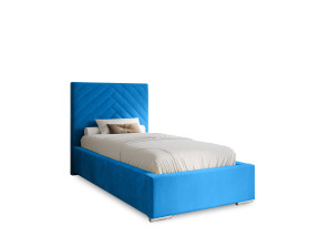 AURA single upholstered bedroom bed with bed base and bedding storage 13