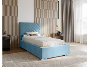 AURA – gepolstertes Einzelbett für das Schlafzimmer mit Bettrahmen und Bettkasten 14