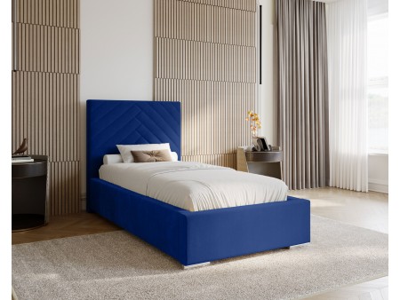 AURA single upholstered bedroom bed with bed base and bedding storage 16