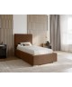 AURA single upholstered bedroom bed with a bed base and storage space for bedding