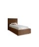 AURA single upholstered bedroom bed with bed base and bedding storage compartment 1