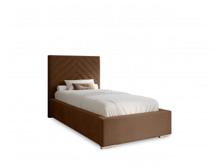 AURA – gepolstertes Einzelbett für das Schlafzimmer mit Lattenrost und Bettkasten 1
