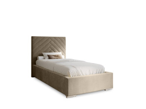 AURA single upholstered bedroom bed with bed base and bedding storage compartment 20