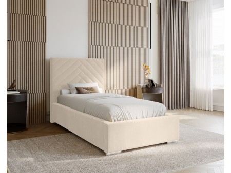 AURA – gepolstertes Einzelbett für das Schlafzimmer mit Lattenrost und Bettkasten 23