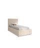 AURA single upholstered bedroom bed with a bed base and storage space for bedding