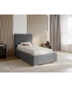 AURA single upholstered bedroom bed with a bed base and storage space for bedding