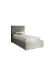 AURA single upholstered bedroom bed with a bed base and storage space for bedding