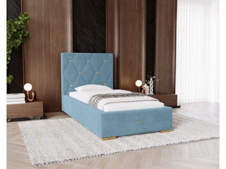 GOLDEN PREMIUM single upholstered bedroom bed with bed base and bedding storage compartment 3