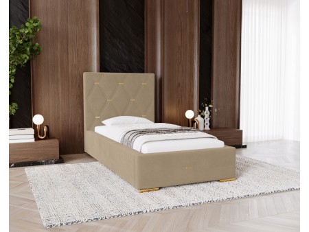 GOLDEN PREMIUM Einzelbett für das Schlafzimmer mit Polsterung, Lattenrost und Bettkasten14
