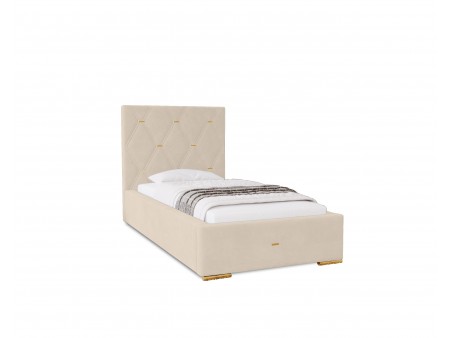 GOLDEN PREMIUM Einzelbett für das Schlafzimmer mit Polsterung, Lattenrost und Bettkasten 2
