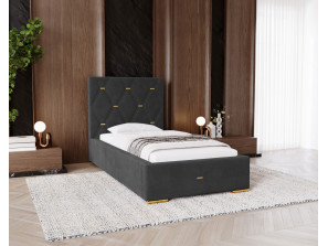 GOLDEN PREMIUM single upholstered bedroom bed with bed base and storage compartment for bedding18