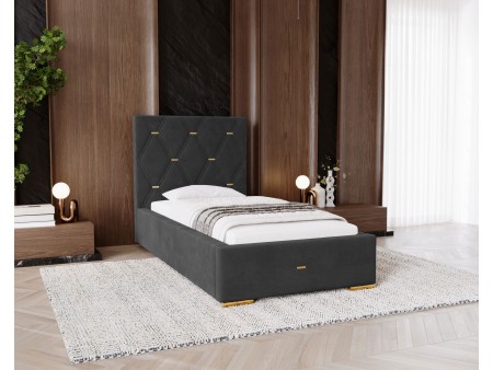 GOLDEN PREMIUM single upholstered bedroom bed with bed base and storage compartment for bedding18