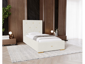 GOLDEN PREMIUM Einzelbett für das Schlafzimmer mit Polsterung, Lattenrost und Bettkasten20