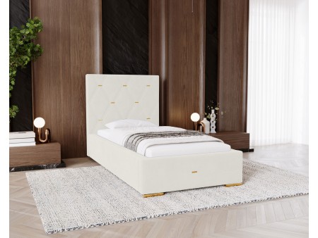 GOLDEN PREMIUM single upholstered bedroom bed with bed base and storage space for bedding20