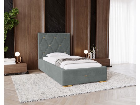 GOLDEN PREMIUM Einzelbett für das Schlafzimmer mit Polsterung, Lattenrost und Bettkasten24
