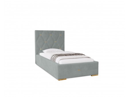 GOLDEN PREMIUM – gepolstertes Einzelbett für das Schlafzimmer mit Lattenrost und Bettkasten