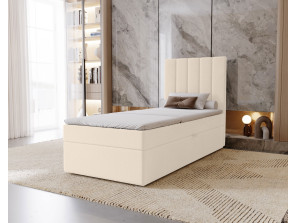 NERO single upholstered bedroom bed with built-in mattress and storage compartment 2